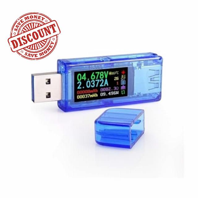 RD AT35 Digits USB 3-0 Color LCD Voltmeter Ammeter Voltage Current Meter Multimeter Battery Charge Power Bank Teste