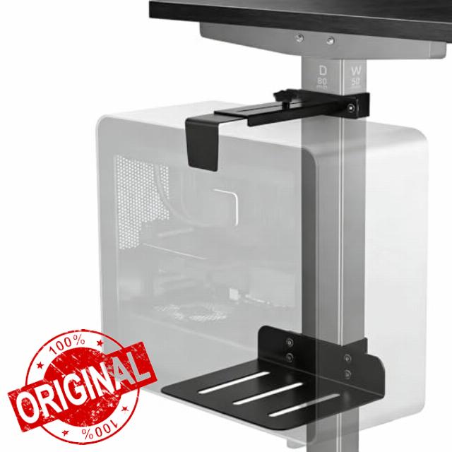 Under Desk PC Mount No Drilling Clamp-On Computer Holder for Standing Desk Height & Width Adjustable Heavy Duty CPU Holder (150-235mm) Fits 50×80mm Square Legs 20kg Capacity for Home Office