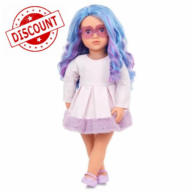AIDNI Our G Veronika 18-Inch Fashion Doll with Multi-Coloured Blue & Purple Hair