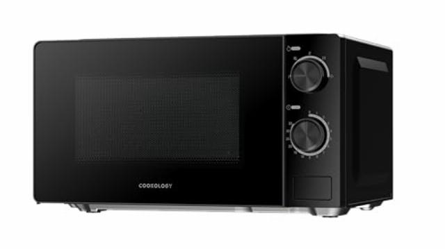 Cookology 20L Freestanding Microwave - 700W - 24.5cm Turntable - 5 Power Modes - Easy-to-Use Dial Timer - Quick Defrost Setting - Black