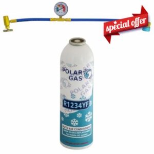 1KGCA Car Aircon AC 1pcs R1234yf Compatible Refill Recharge Regas Gas + Hose Gauge Kit Clima Accessories DIY filler tube