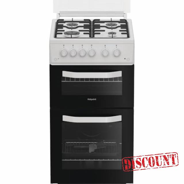 Hotpoint HTG5GCWL 50cm wide Single Oven Gas Cooker - White - A+/A Rated           [Energy Class A+]