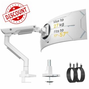monTEK Single Monitor Arm with USB 3.0 A/C for 17–57” Ultrawide Screen up to 27KG
