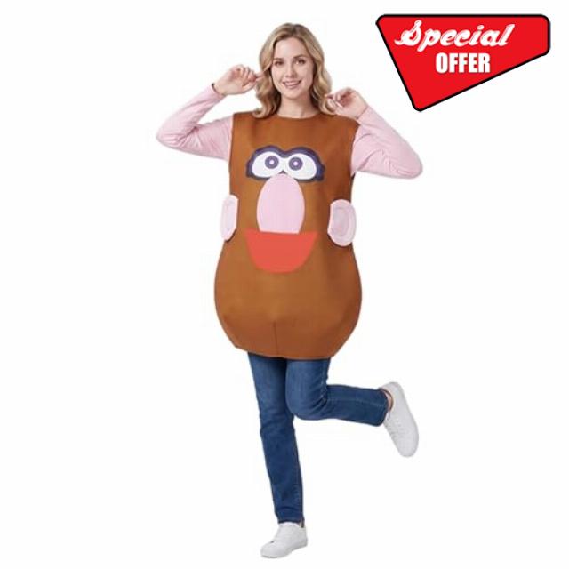 Mr/Mrs Potato Costume Cartoon Funny Food Halloween Couples Cosplay Tunic Set Carnival for Adul
