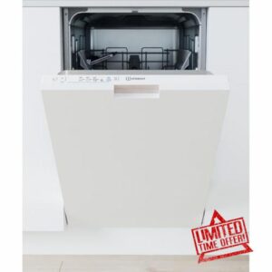Indesit Push&Go Fully Integrated Slimline Dishwasher - White Control Panel with Fixed Door Hinge Kit - D Rated           [Energy Class D]