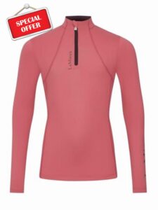 LeMieux Young Rider Classique Base Layer - Kids Riding Long Sleeve - Children's Riding - Cranberry - 9-10 Years