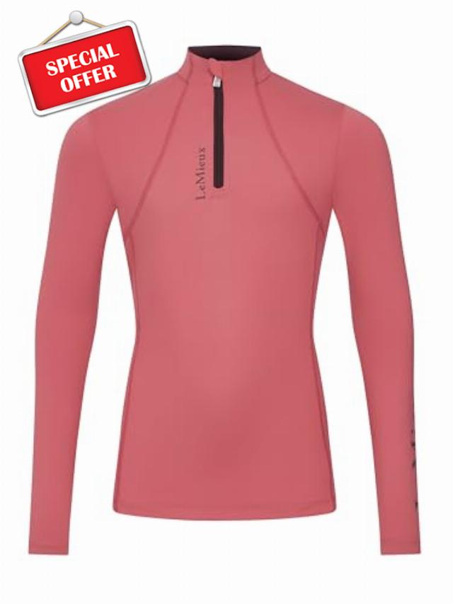 LeMieux Young Rider Classique Base Layer - Kids Riding Long Sleeve - Children's Riding - Cranberry - 9-10 Years