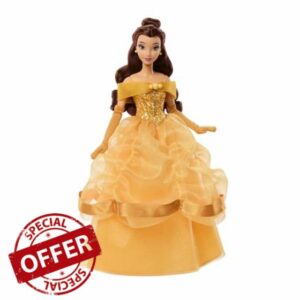 ​Mattel Disney Princess Belle Sparkling Princess Fashion Doll & Accessories w/Removable Dress