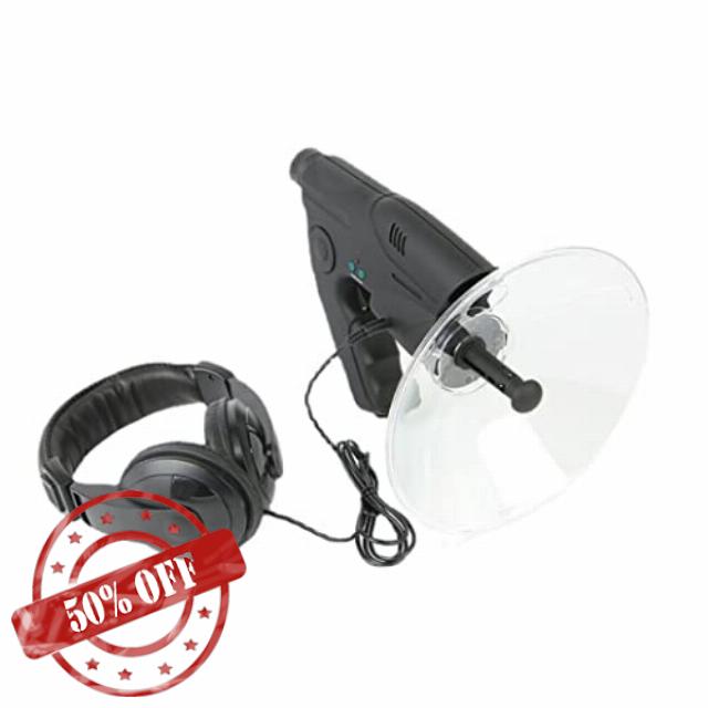 Parabolic Listening Device 8X Parabolic Microphone Monoculars HD Birds Watching and Listening Dish Sound Amplifier Device for Bird Observing