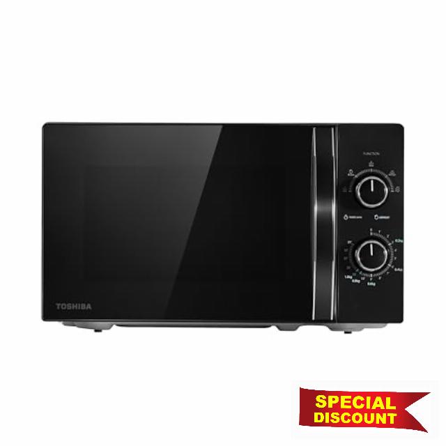 TOSHIBA Black Mirror Front Microwave 20 Liter 700W Manual Control
