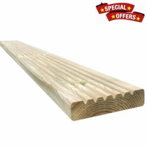 Snowdon Timber Treated Decking Board (T) 28mm (W) 120mm (L) 2.4m - Pack of 5