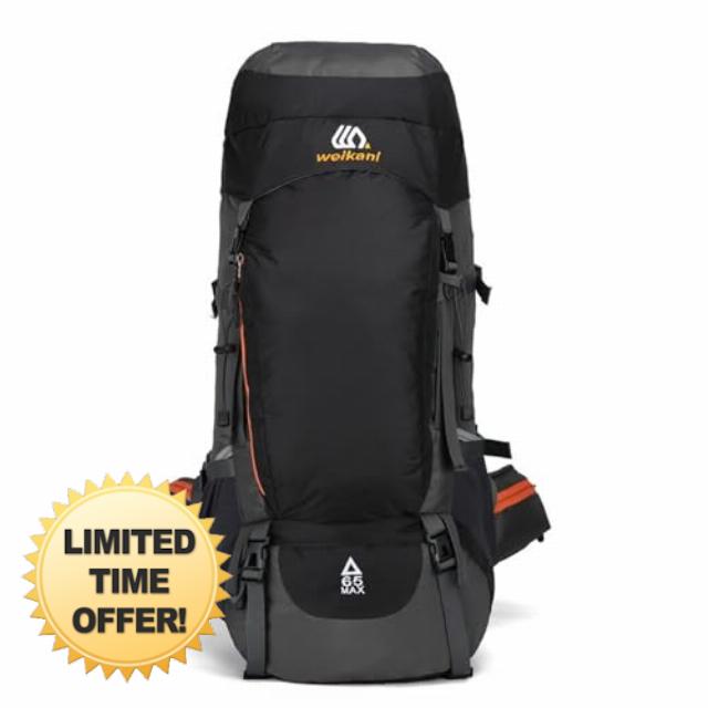 65L Backpack Hiking Backpack Waterproof Rucksack with Rain Cover Large Camping Bag Rucksack for Men Women Lightweight Backpacking for Travel Ski Cycling Climbing Mountaineering