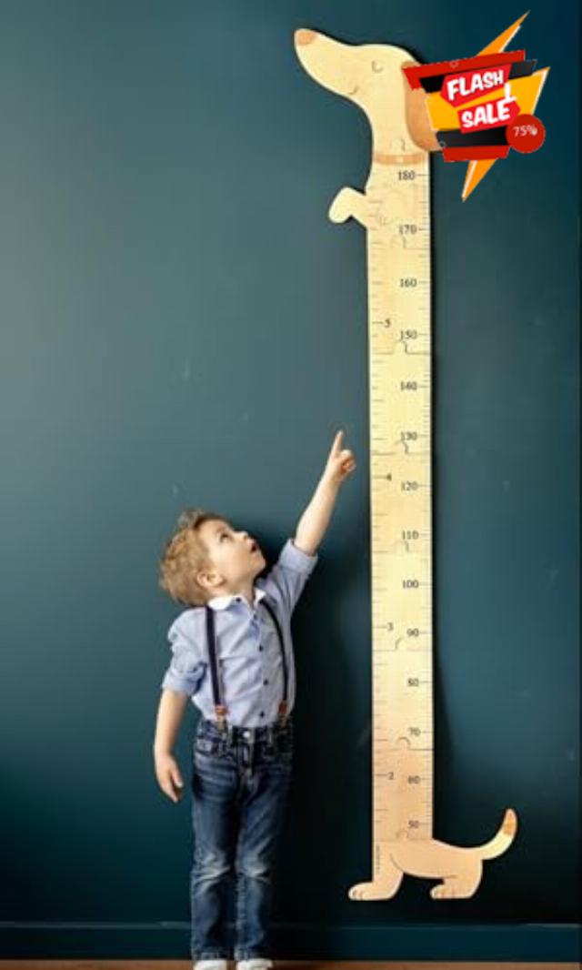 Madpac Dachshund Dog Wooden Height Chart for kids | Cute Nursery Decor | Animal theme Nursery | First Birthday Gift | Sausage Dog | kids room decor | Woodland Animal Nursery Decor | Child Growth Chart | Cute Dachshund Nursery Deco