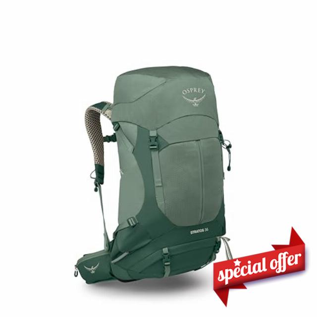 Osprey Stratos 36L Men's Hiking Backpack - Lightweight Backpacking Pack with Waterproof Raincover - Camping Bag