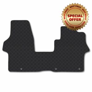 Kia PV5 Cargo (2026+) Rubber Car Mats Compatible with Tailored Fit Heavy-Duty Floor Mats Set Accessory Waterproof Durable Custom Fit 4 Pieces Water Resistant Easy-Clean With Clips