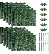 8PCS Artificial Ivy Fence Screening, 3m x 1m Artificial Hedge Screening, Fence Privacy Screen Art...