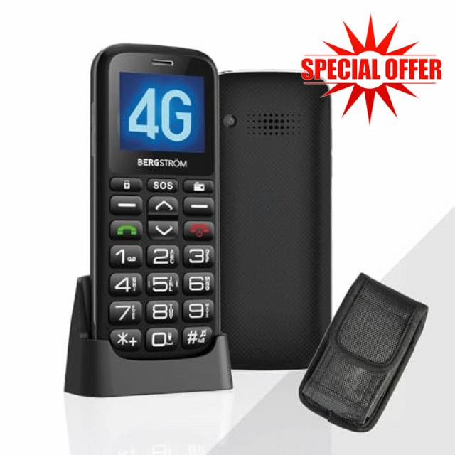 Coopers of Stortford - 4G Big Button Mobile Phone with Charging Cradle and SOS Button - Easy Use Dual SIM Phone with Case and Loud Ringe