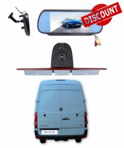 Dolphin Automotive Dual Rear View Parking Reversing Brake Light Camera Fits Mercedes Sprinter Van 2007 - Onwards (Camera with 7" Stalk Mirror Monitor)
