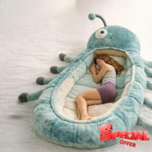 Caterpillar Shaped Sleeping Bag Hugging Plush Cocoon Lounger