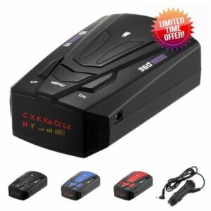 Speeder Pro Radar Detector Car Radar & Speed Camera Detector Long Range Detection 360° Omnidirectional Monitoring Voice Alerts Early Warning for Speed Traps & Photo Capture (Blakc)