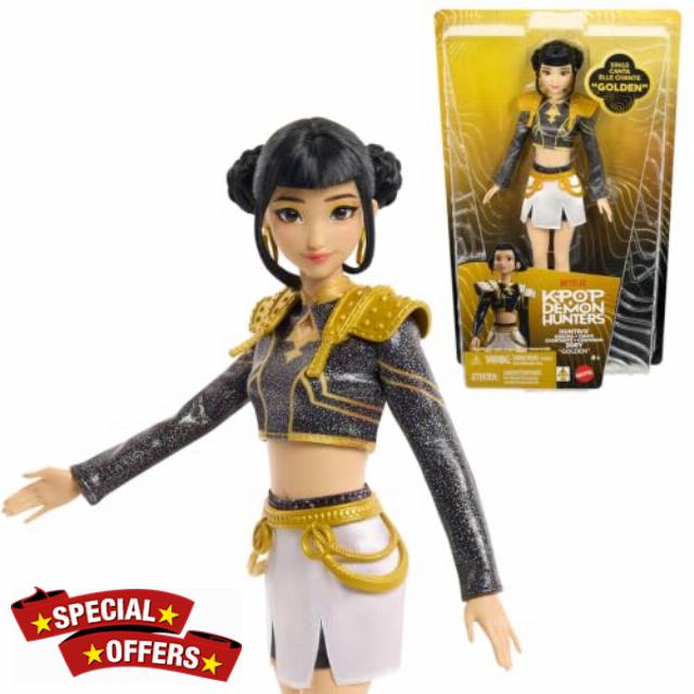 ​Mattel KPop Demon Hunters HUNTR/X Zoey “Golden” Singing Doll in Removable Signature Outfit & 5 Posable Joints