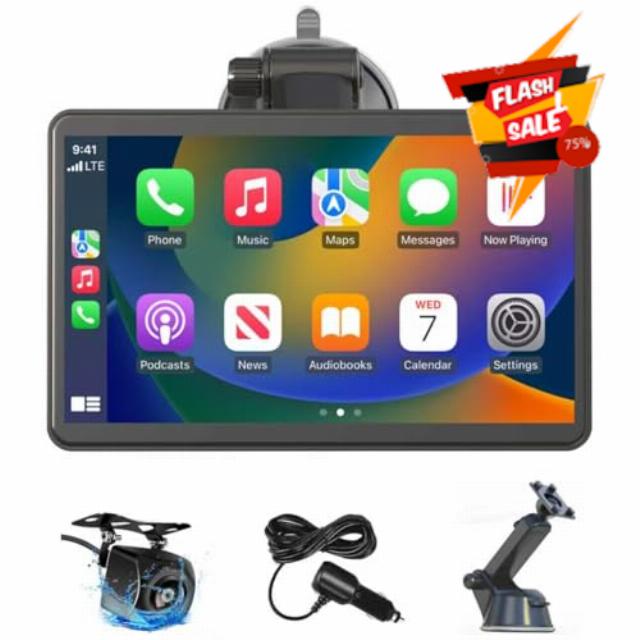 7" Apple Car Play Screen for Wireless Apple CarPlay & Android Auto