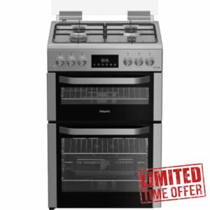 Hotpoint HDG6GDCX 60cm wide Double Oven Gas Cooker - Stainless Steel           [Energy Class A+]