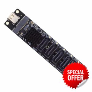10Gbps USB-C Type-C to NGFF Key B+M SATA 6Gbps SSD 5 Ports Adapter Converter PM Port Multiplier Selector JMB575 JMS58