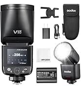GODOX V1 MID S Camera Flash for Sony, V1mid-S TTL Round-Head Flash, 55Ws Travel Flash, 650+ Flash...
