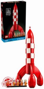 LEGO Ideas Tintin Moon Rocket - Spaceship Model Kit for Adults - Display Set w/ 5 Minifigures & Snowy Dog Figure for DIY Desk Decor - Nostalgic Gift Idea for Comic Book Fans - 21367