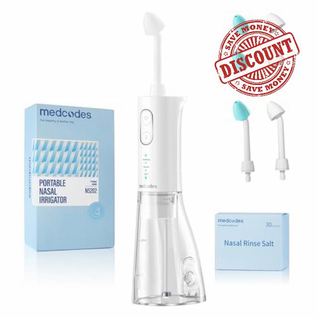 Nasal Irrigation System - Sinus Rinse Machine with Dual Water Tank & 30 Saline Packets - Nasal Washer for Sinus & Allergy Relief