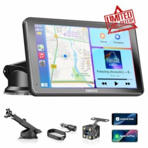 ESSGOO 7 Inch Wireless Car Play Screen with Rearview Camera