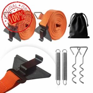 Dulepax Awning Tie Down Kit Storm Straps Kit for Caravan Motorhome Heavy Duty Awing Storm Protection Set Compatible with Fiamma/Thule Omnistor Orange