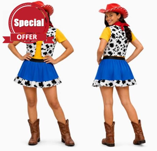 The Dragons Den Adults Jessy Cowgirl Western Wild West World Book Day Fancy Dress Costume