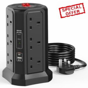 Tower Extension Lead 1.8M with PD 65W USB C Fast Charger