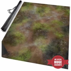 mantic Terrain Crate 6ft x 4ft Fantasy Neoprene Gaming Mat | Rock & Scrub Battlefield | Compatible with Age of Sigmar