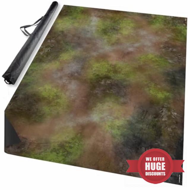 mantic Terrain Crate 6ft x 4ft Fantasy Neoprene Gaming Mat | Rock & Scrub Battlefield | Compatible with Age of Sigmar