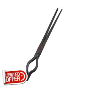 Fire Pit Tongs 47cm Beginner Welding Tool Black Professional Blacksmiths Bench Soldering Pliers for Camping