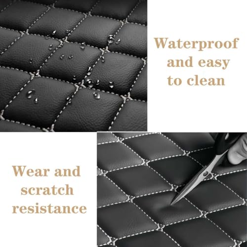 Anti-Slip Leather Floor mats (Black Blue)