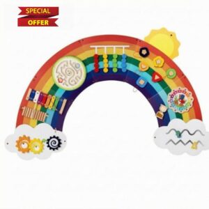 Wall-Mounted Busy Board Hand-Eye Coordination Wooden Busy Board Educational Wooden Sensory Wall Panel for Decoration