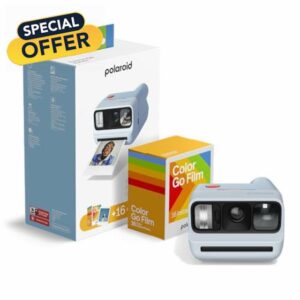 Polaroid - Bundle Instant Camera Go Gen 3 Light Blue + Go Color Film (16 Photos)