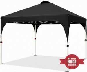 GarveeHome Commercial Folding Tent 3 x 3 m – 150D Oxford fabric with windows
