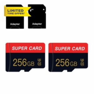256GB Micro SD Card Class 10 Memory Cards with Adapter Class 10 High Speed Mini SD Card for Smartphones/Camera/Tablet 2-Pack
