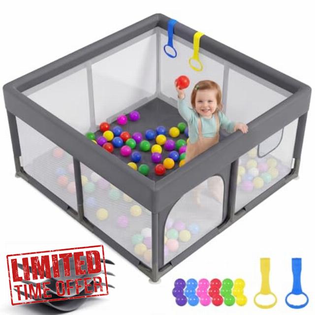 Dripex Baby Playpen with Built-in Soft Mat