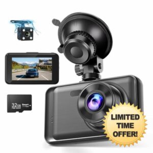 Dash Cam Front and Rear with 32GB SD Card 1080P FHD Dashcam for Car Dual Dashboard Camera with Night Vision