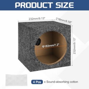 Gray Single Vented Subwoofer Box Car Audio Truck Speaker Box for DIY Home Vehicles Audio Custom Sound Supplies