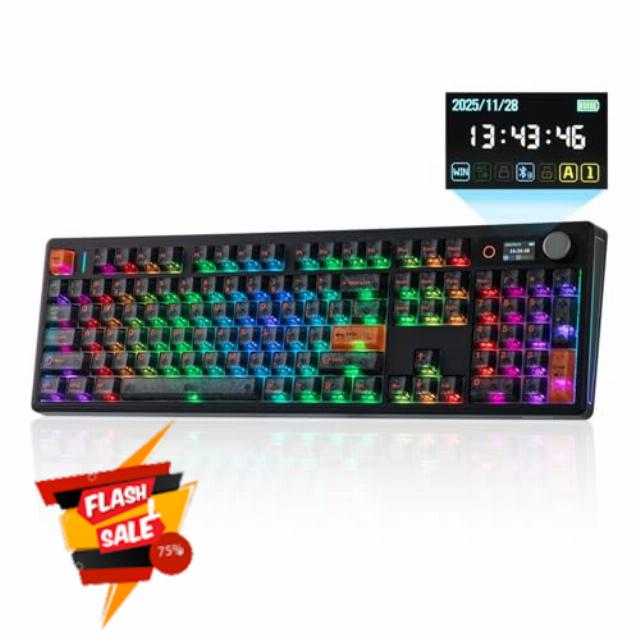EPOMAKER TH108 V2 PRO Full Size Mechanical Keyboard with Screen & Knob