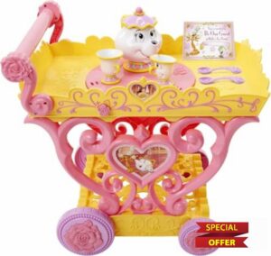 Disney Beauty and The Beast ''Be Our Guest'' Singing Tea Cart Play Set
