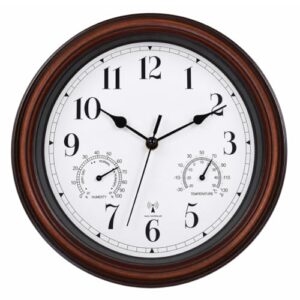 31cm Garden Wall Clock Weatherproof with Temperature & Humidity Dials