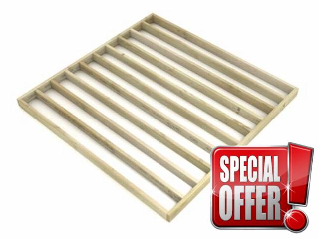eDecks Heavy Duty Decking Frame Kit - Pressure Treated Timber - 3m x 3m (6 x 2") - Garden Timber Decking Kit for Patios
